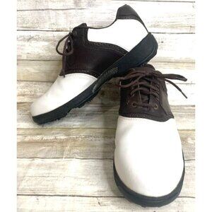 Walter Hagen Men's Leather Golf Shoes White‎ & Brown 9.5W